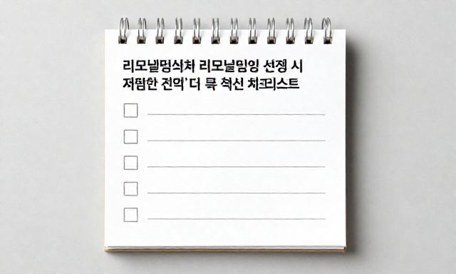 리모델링업체 관련 이미지 - 리모델링업체 선정 시 '저렴한 견적'보다 더 중요한 실무 핵심 체크리스트
