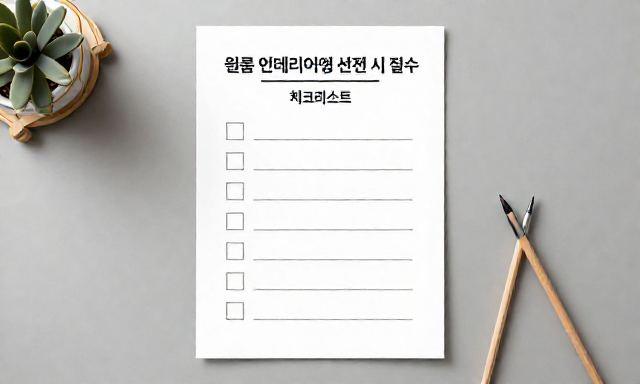 인테리어업체 관련 이미지 - 원룸 인테리어업체 선정 시 필수 체크리스트 및 비용 절약 팁